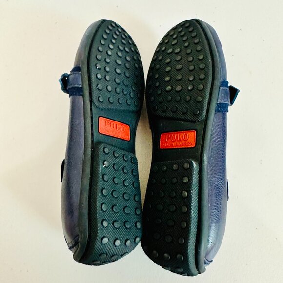 NEW POLO RALPH LAUREN RIALI NAVY BLUE PEBBLED LEATHER LOAFER main image 5